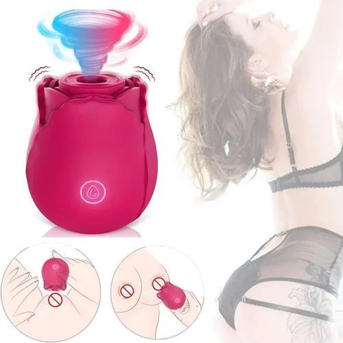 Rose Vibrator Vagina Clit Sucker Female Couple Sex Toy Red