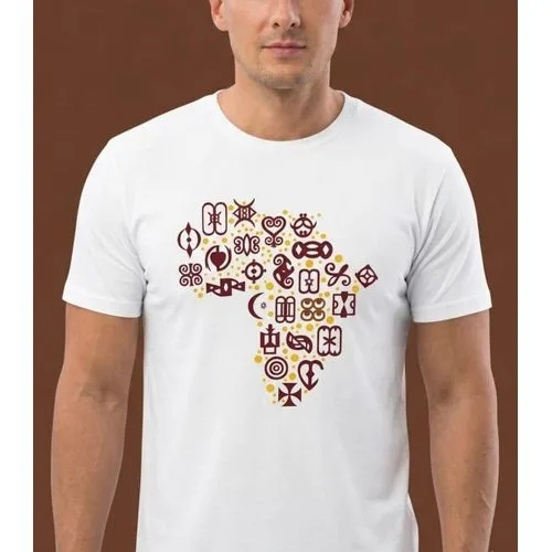 Men's Adinkra African Map Print Short-Sleeve T-Shirt