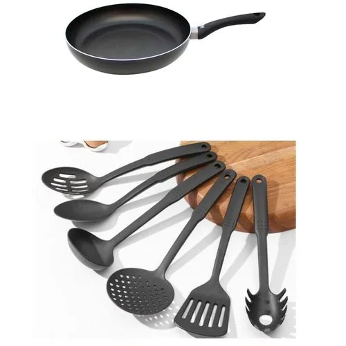 Nonstick Frying Pan With 6Pcs Plastic Laddles
