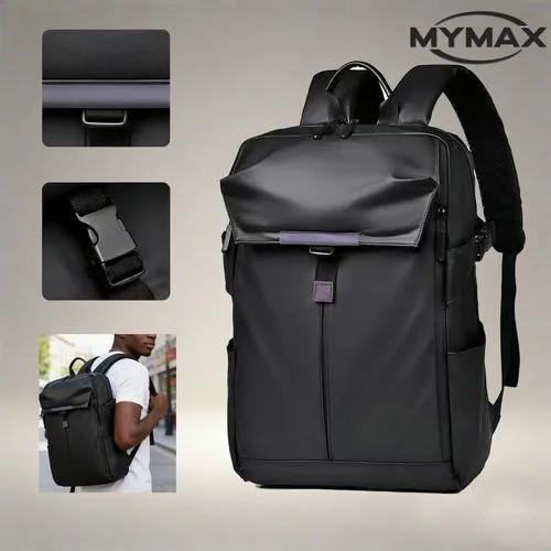 Wipe-Clean Waterproof PU Business Backpack
