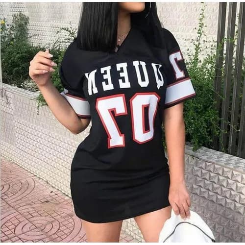 Women's Queen Casual Hip Hop Short Sleeve Mini Dresses