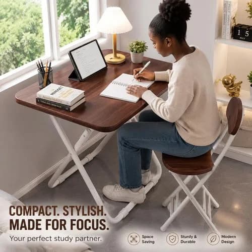 Foldable Study Table and Chair Set