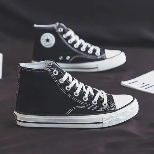 Berrykey Ladies Canvas Skateboard Hig Top Shoes Women Flat Casual Sneakers Antiskid Sports Walking…
