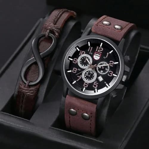 Men's Watch and Bracelet Set
