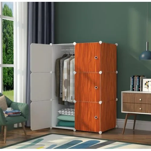 Lindy 6 Cubes Plastic Wood Design Wardrobe