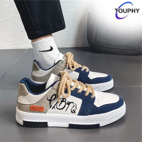 TOUPHY Men's Low Top Lace-Up Sneakers