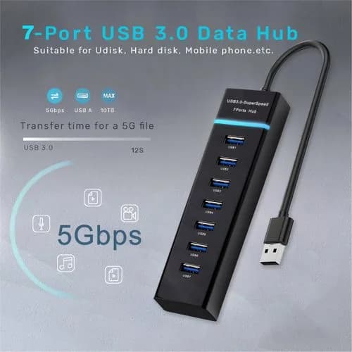 7-Port USB 3.0 High-Speed Hub