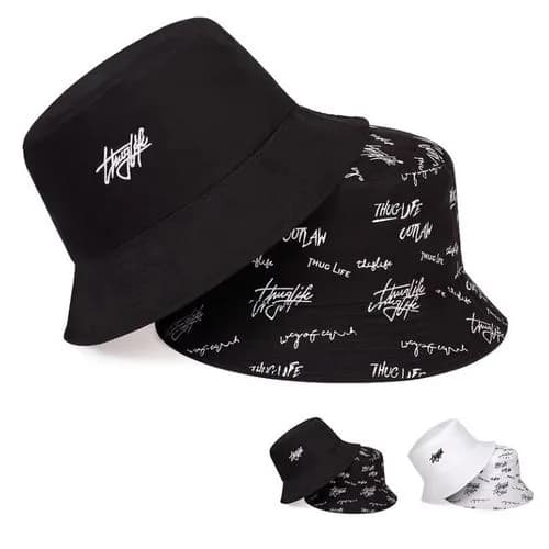 Unisex Letter Embroidery Bucket Hats