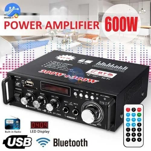 2 Ch HIFI Audio Stereo Power Amplifier with Remote Control