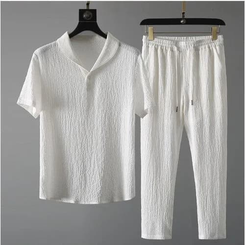 TOUPHY Men's Short-Sleeve T-Shirt and Pants Set