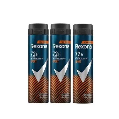 Rexona Spray 200ml 72Hrs Sports Fan Men (Pack Of 3)