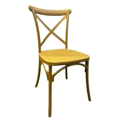 Stylish Chair No Arms Gold Plastic