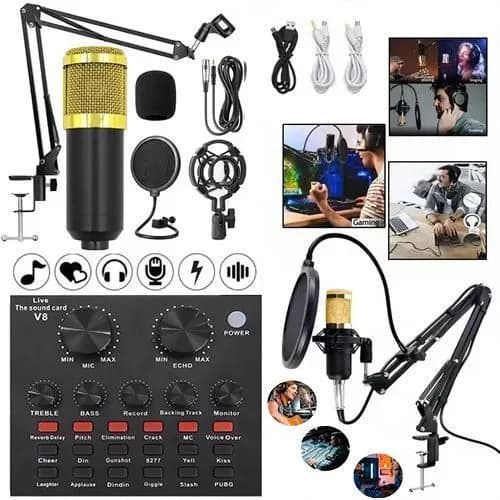 Professional Sound Card and Condenser Microphone Set