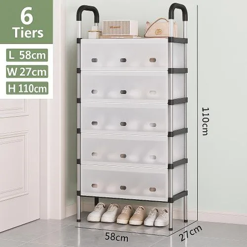 CYFAZA 6-Tier Dust-Proof Shoe Rack