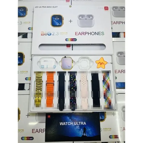 Ultra Max Smart watch Ultra 10 in1 Waterproof 7 Straps +