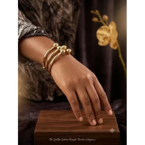 Golden Triple-Wired Bangle