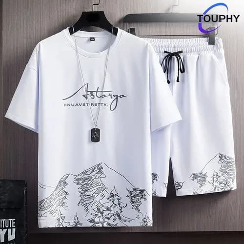 TOUPHY Sports Short Sleeve T-Shirt & Shorts Set
