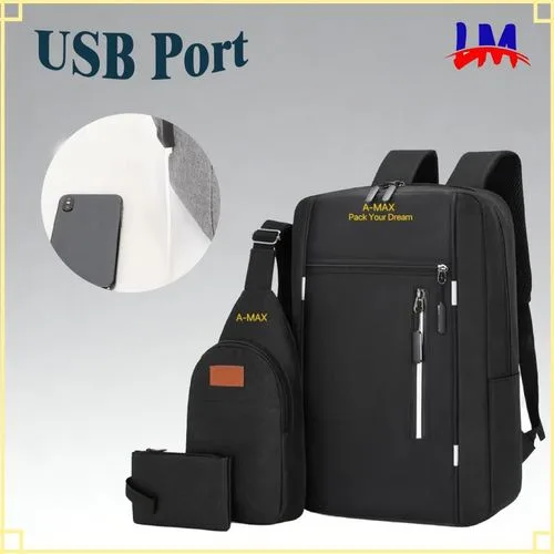 LM 3 In 1 Multi Functional Backpack-USB Port