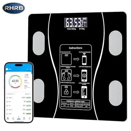 RHRB Smart Scale for Body Weight Digital Bathroom Scale Bluetooth Body Fat Scale Body Analyzer…