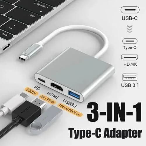 3 in 1 Type C To HDMI Cable Converter USB3.1 Multi-function Hub for Samsung S23 Ultra Huawei…