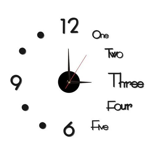 DIY Wall Clock 3D Mirror Stickers Large Wall Clock