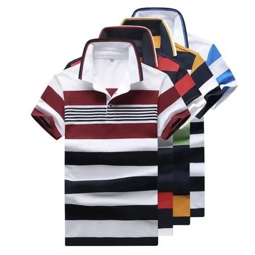 Striped Short Sleeve Polo T-Shirt Set